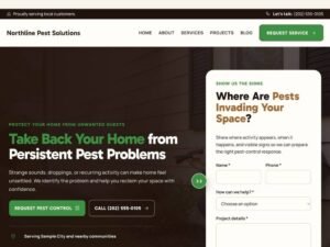 Northline Pest Solutions homepage design preview